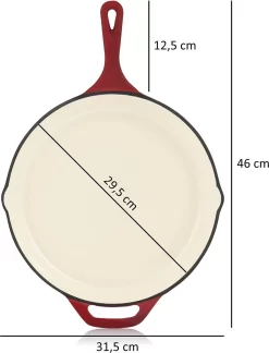 Mahlzeit Poêle En Fonte Avec Couvercle émaillé, Ø 29,5 Cm, Dark Cherry, Cocotte à Deux Becs, Couvercle De Poêle à Griller, Poêle Universelle, Poêle En Fonte, Cocotte Avec Couvercle, Rebord Haut, Casseroles -Fournitures De Cuisine Boutique 915x1200