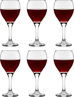 Verres à Vin Libbey Larme De Vin Rouge - 318 Ml / 31,8 Cl - 6 Pièces - Passe Au Lave-vaisselle - Intemporel - Qualité Forte