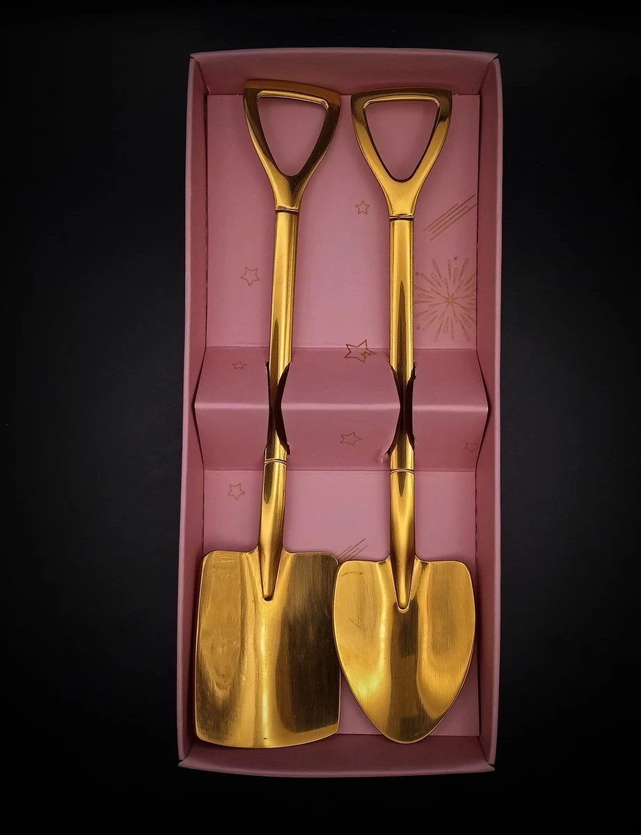 Cuillères à Dessert Joy Spoons | Set De 2 Cuillères Mignonnes Et Fonctionnelles En Or | Boîte Rose 2 Cuillères à Dessert Joy Spoons | Set De 2 Cuillères Mignonnes Et Fonctionnelles En Or | Boîte Rose – Image 2