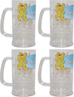 4x Chopes à Bière Oktoberfest 14 Cm - Verres à Bière En Plastique Chopes à Bière 275 Ml - Oktoberfest / Bierfeest Catering Party Supplies -Fournitures De Cuisine Boutique 921x1200 2