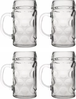 Chopes à Bière Les Verres à Bière à Bière/ Bière 0 5 Litres De Verre Dur - 4x Pièces - Verres Festival De La Bière / Oktoberfest