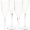 6x Verre à Champagne/prosecco Incassable Plastique Transparent 15 Cl/150 Ml - Verres/flûtes à Champagne Incassables