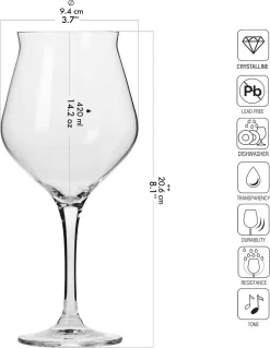 6x Verre De Dégustation Pour Bière Spéciale - Verres à Bière En Cristal - Ensemble De Luxe De 6 Pièces