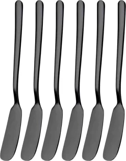 House Of Husk - Set De Couteaux à Beurre - Zwart - Acier Inoxydable - Couteau à Beurre - Couteaux à Tartiner - 6 Pièces