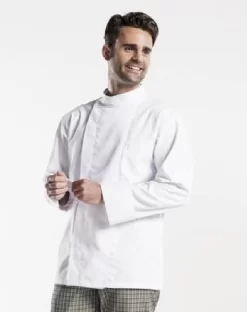 Veste De Cuisine Vitello Dames Blanc Avec Boutons Pression Manches Longues XS