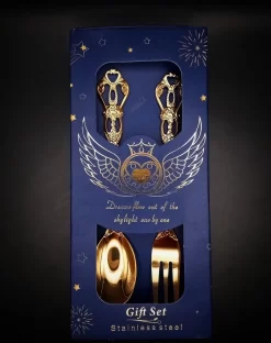 Cuillères à Dessert Joy Spoons | Set De Fourchette Et Cuillère Mignonnes Et Fonctionnelles En Or | Boite Bleue 7 Cuillères à Dessert Joy Spoons | Set De Fourchette Et Cuillère Mignonnes Et Fonctionnelles En Or | Boite Bleue -Fournitures De Cuisine Boutique 951x1200