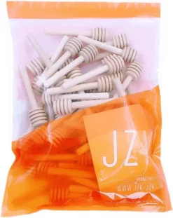 JZK 50 X Cuillère à Miel En Bois Miel Lèvre Miel Bobine Miel Bâton 8 Cm Pour Mariage Anniversaire Party De Noël Dessert Outils -Fournitures De Cuisine Boutique 953x1200