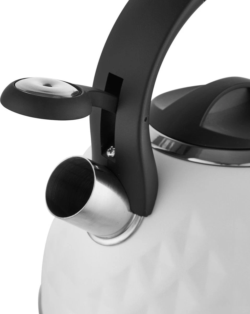 Bouilloire à Sifflet Florina Diamond 2,5 L Adaptée à Toutes Les Sources De Chaleur - Bouilloire - Bouilloire - Acier Inoxydable - Anthracite Mat - Motif Diamant - Haute Qualité - Chauffage Fast 3 Bouilloire à Sifflet Florina Diamond 2,5 L Adaptée à Toutes Les Sources De Chaleur - Bouilloire - Bouilloire - Acier Inoxydable - Anthracite Mat - Motif Diamant - Haute Qualité - Chauffage Fast – Image 3