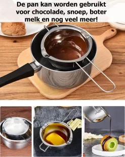 Donkersstuff - Fondoir En Acier Inoxydable - Poêle Au Bain Marie - Argent - Métal - Fondre -Fournitures De Cuisine Boutique 960x1200 2