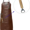 Sorprese Premium – Tablier Bbq – Brun-noir Diamant – Tablier Bbq Homme – 100% Cuir Premium – Y Compris Ouvre-bouteille - Tablier Bbq Cuir Homme