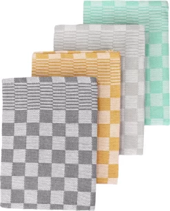 Set De Essuies De Vaisselle - 36 Pièces - 50x70cm - 4 Couleurs - Motif Bloc - Damier - Restauration -Fournitures De Cuisine Boutique 964x1200 4