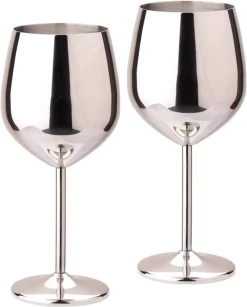 Verres à Vin En Acier Inoxydable - Coupes à Vin De Style Royal / Haute Qualité - - Perfect Pour La Home, Les Restaurants Et Les Fêtes - Verres à Champagne Produit Premium / Verres à Cocktail Toniques