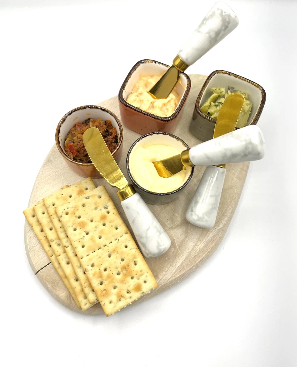 Couteau à Beurre 4 Pièces - Couteaux Pour Le Snack - Couteaux à Tapas - Couteaux à Tartiner - Couverts à Boissons - 12 Cm - Manche Design En Marbre - Or - Eetsmaakvol.nl 3 Couteau à Beurre 4 Pièces - Couteaux Pour Le Snack - Couteaux à Tapas - Couteaux à Tartiner - Couverts à Boissons - 12 Cm - Manche Design En Marbre - Or - Eetsmaakvol.nl – Image 3
