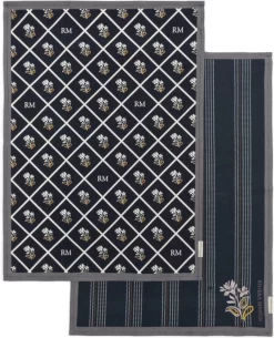 Set De Torchons Riviera Maison - Essuies De Vaisselle Romance D'Amour - Blauw - 2 Pièces