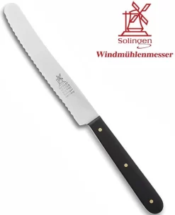 Robert Herder POM Couteau à Petit Déjeuner / Couteau De Table Avec Dentelé - Acier Inoxydable - Lame 12 Cm - Zwart - 6 Pièces -Fournitures De Cuisine Boutique 974x1200