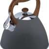 Whistling Kettle Bouilloire à Gaz à Induction Grijs 3,0 L `` Vesuvio '' En Acier Inoxydable Chrome - Bouilloire Sifflante Grise