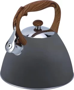 Whistling Kettle Bouilloire à Gaz à Induction Grijs 3,0 L `` Vesuvio '' En Acier Inoxydable Chrome - Bouilloire Sifflante Grise