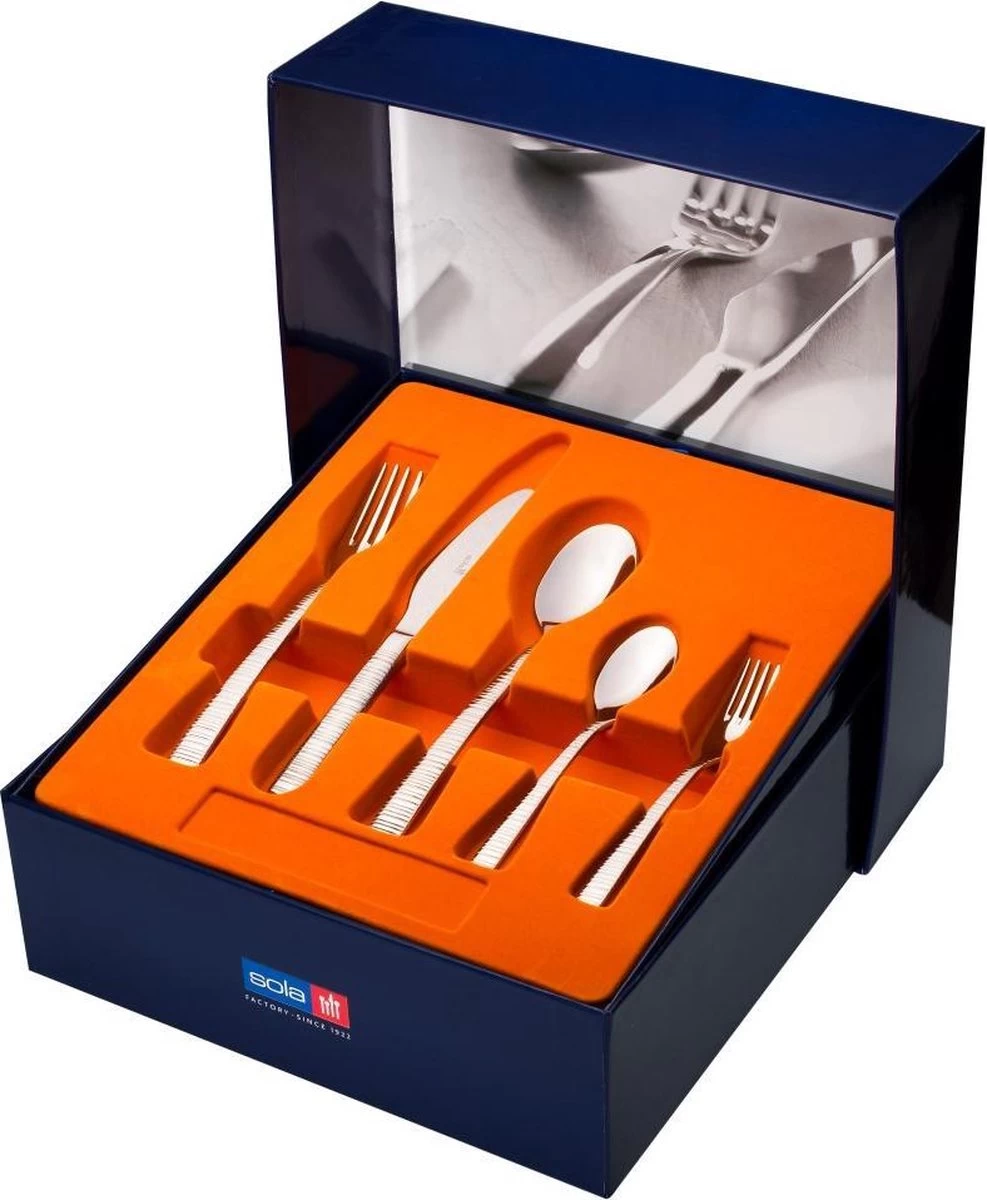 Sola - Bali - Couverts 12 Personnes - 64 Pièces - Acier Inoxydable Blanc Argenté 18/10 - Couverts Au Design Trendy Et Frappant - Tient Bien Et Lourd Dans La Main - Acier Inoxydable De Haute Qualité 3 Sola - Bali - Couverts 12 Personnes - 64 Pièces - Acier Inoxydable Blanc Argenté 18/10 - Couverts Au Design Trendy Et Frappant - Tient Bien Et Lourd Dans La Main - Acier Inoxydable De Haute Qualité – Image 3