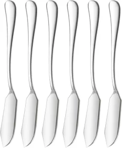 Set De Couteaux à Beurre House Of Husk - Argent - Acier Inoxydable - Couteau à Beurre - Couteaux à Tartiner - Couteaux à Tapas - 6 Pièces