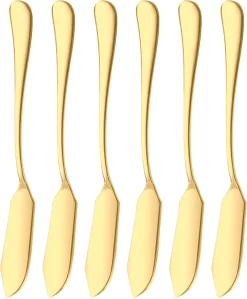 Set De Couteaux à Beurre House Of Husk - Or - Acier Inoxydable - Couteau à Beurre - Couteaux à Tartiner - Couteaux à Tapas - 6 Pièces